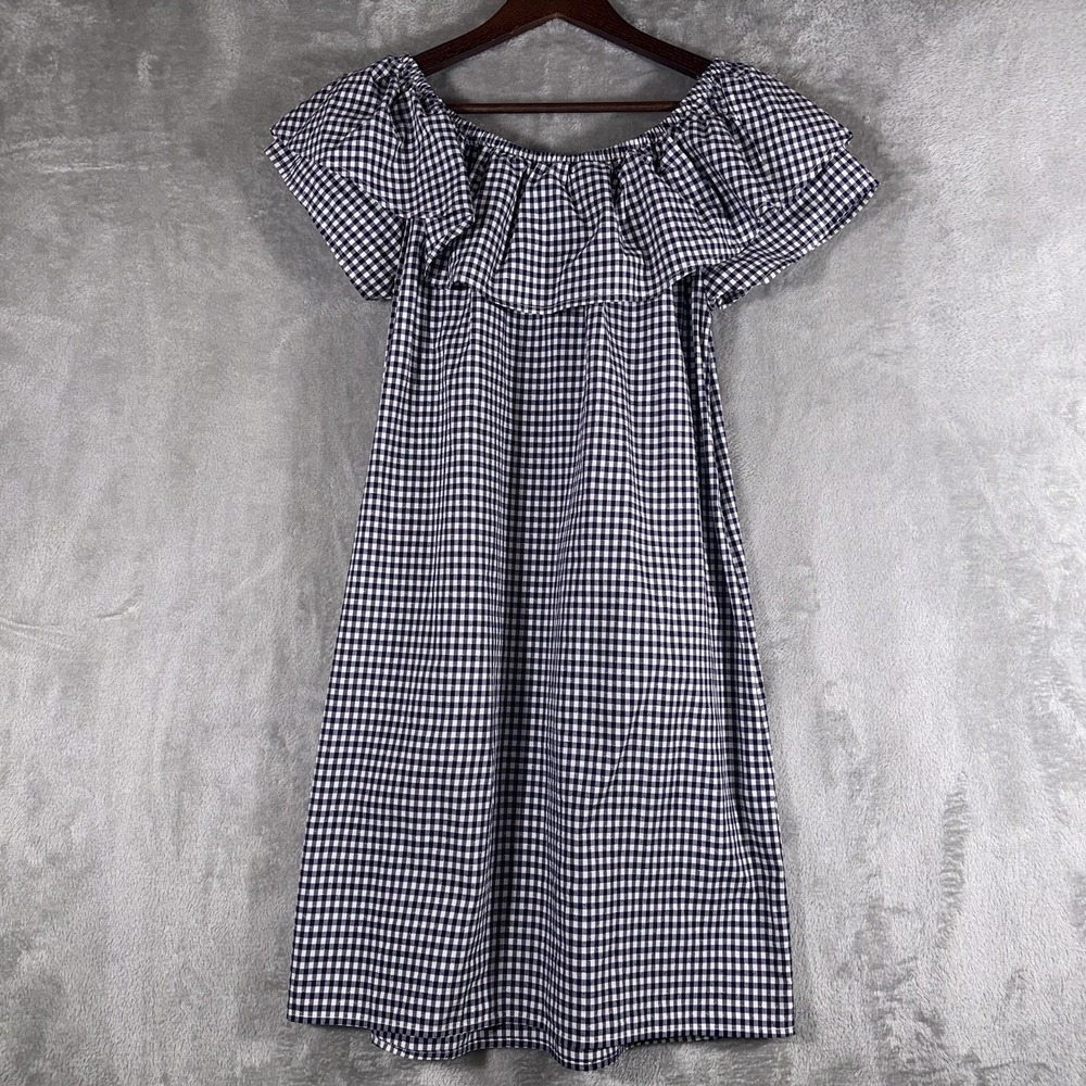 Tommy Hilfiger Checkered Dress‎ Navy & White Size Small Petite Beach Spring - Picture 11 of 11